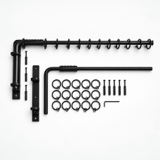  Iron Metal Swinging Door Curtain Pole Rod Crane Drapery Arm Portiere Rods in Black 